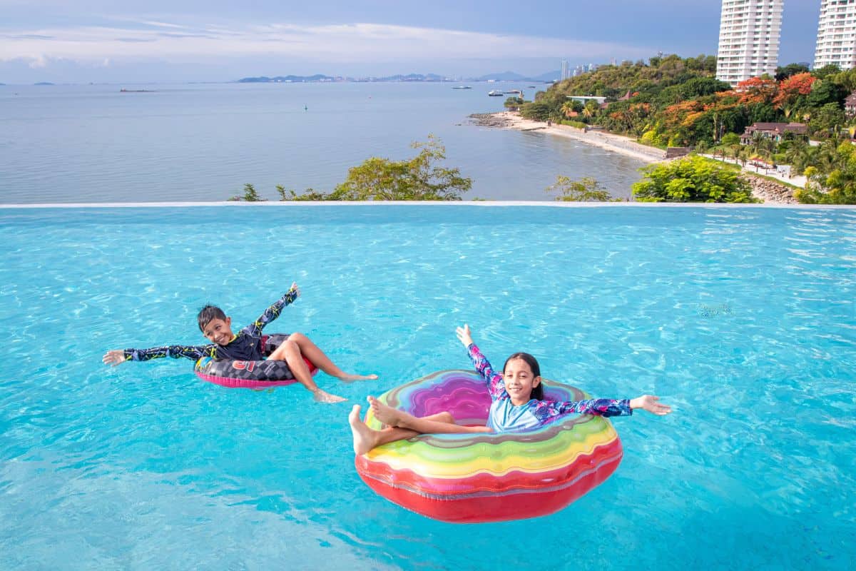 infinity pool with ocean view at our pattaya family hotel